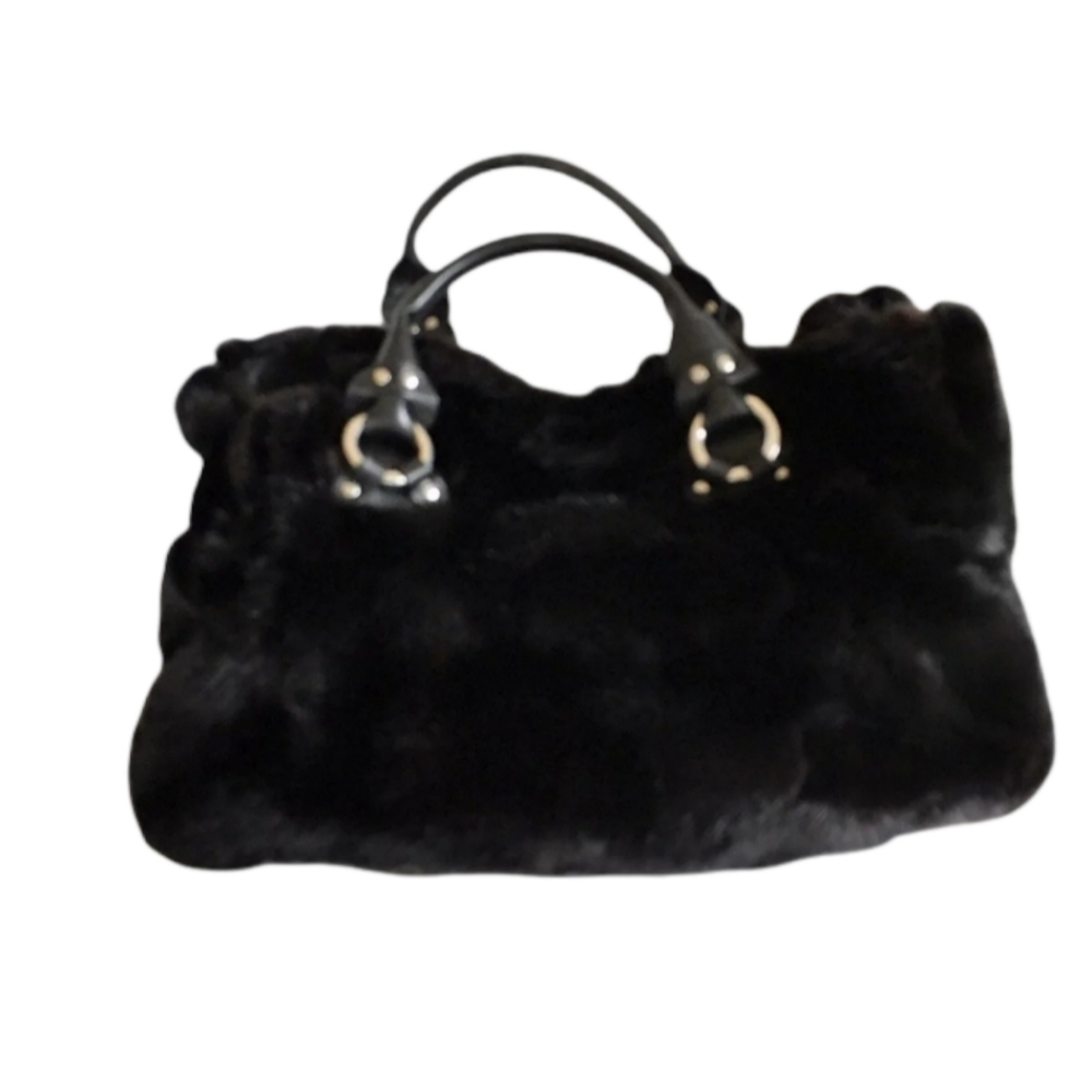 MINK FUR FALOR ITALIA LE BORSE Black Handbag Large